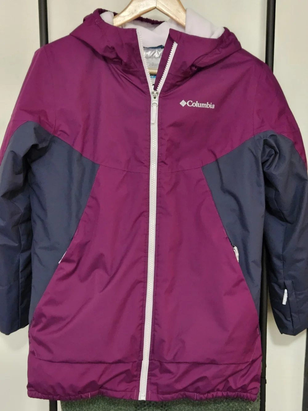 Columbia Women's Plum and Charcoal Hooded Ski Jacket